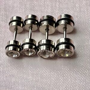 Silver Stud piecing with Clear Stones 1 for $8 or 3 for $18